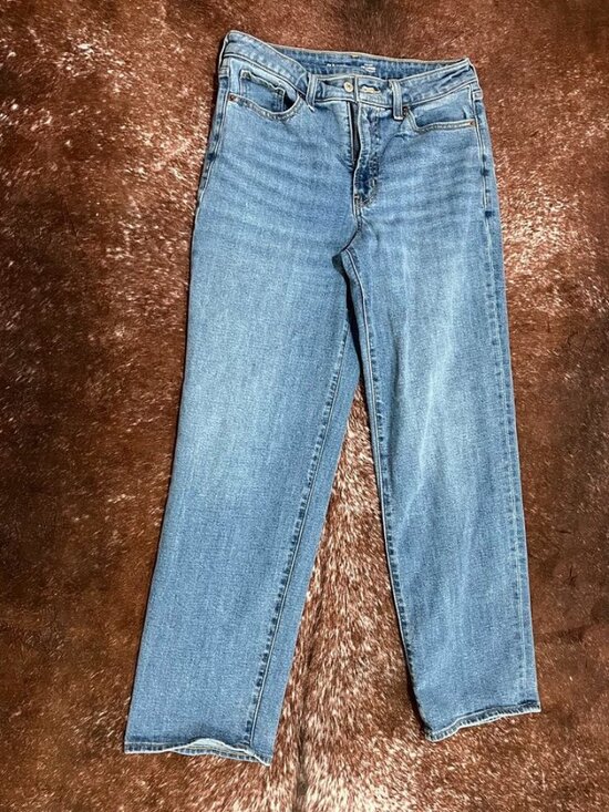 Old Navy High Waisted OG Loose Jeans Medium Wash Blue 6 - Picture 3 of 9